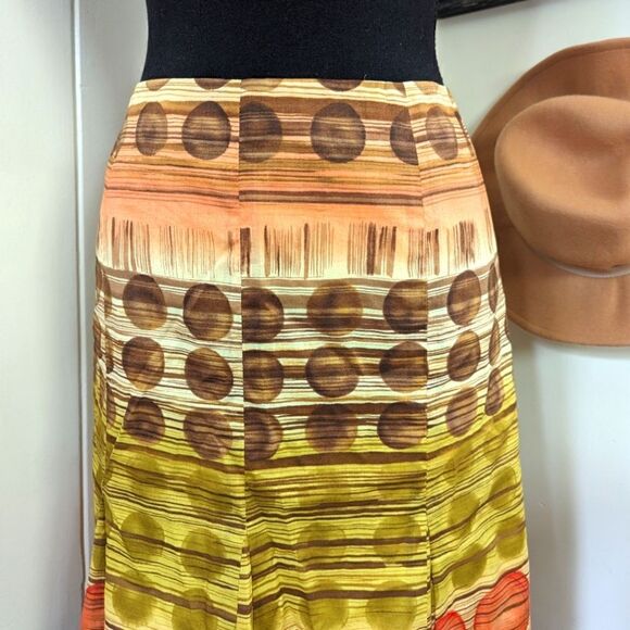 Talbots Dot Geometric Pattern Skirt 12 Fairycore Barncore Whimsigoth Boho - Picture 3 of 10